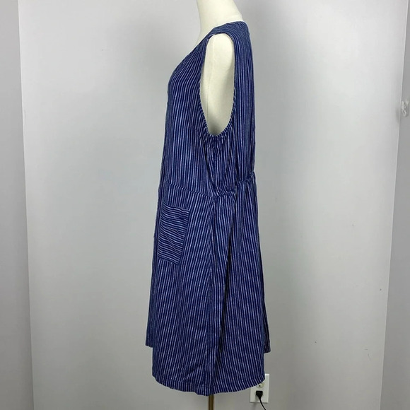 Sleeveless Striped Linen-Blend Fit & Flare Dress - Picture 10 of 13